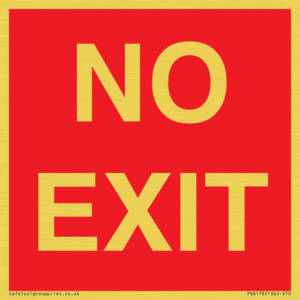 NO EXIT red background